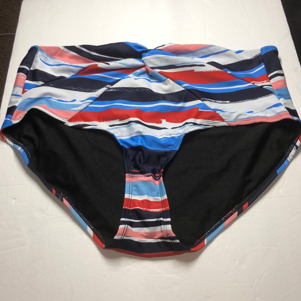 NWT Swimsuits for All bleu stripe swim bottoms 20